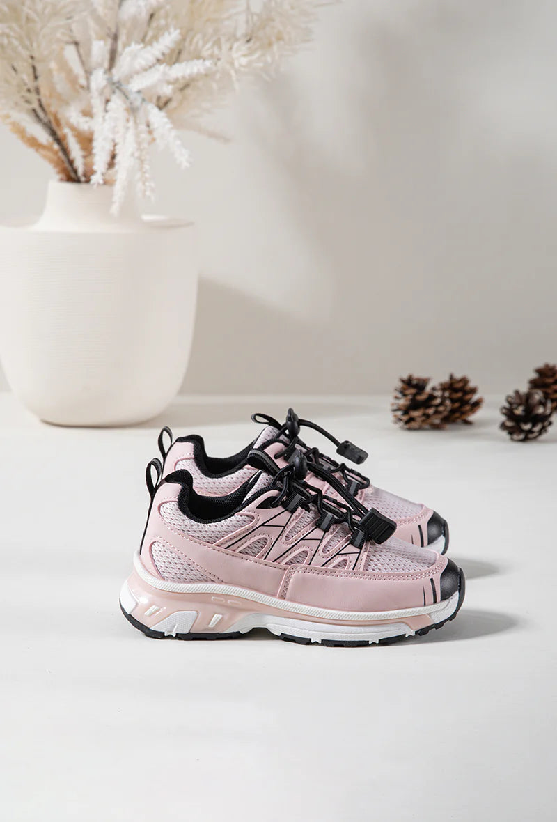 Baskets Enfant Sport – Chaussures Enfant – Rose et Noir – Confort et Maintien