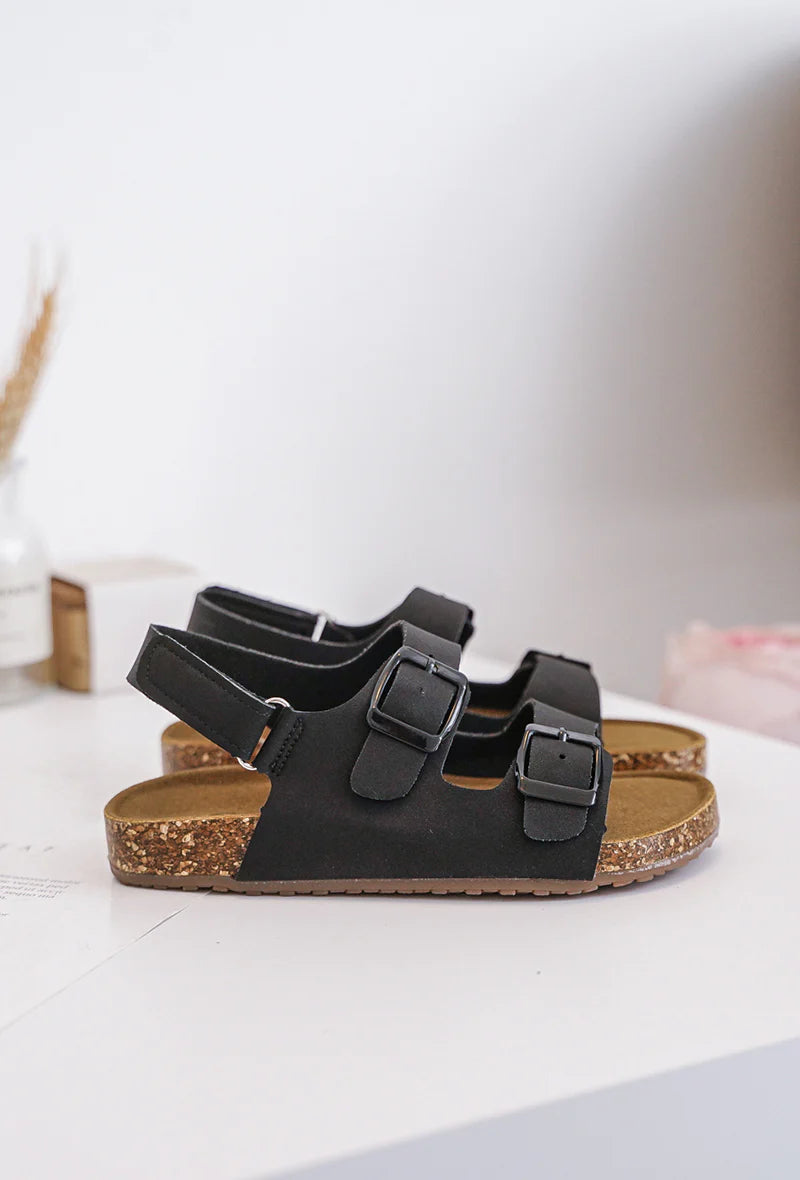 sandale Poppy Noir Avec Boucle Noir